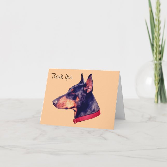 Doberman Pinscher Customisable Thank You Card (Front)