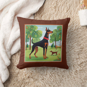 Doberman Pinscher Cute Sofa Cushion