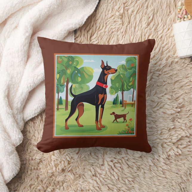Doberman Pinscher Cute Sofa  Cushion (Blanket)