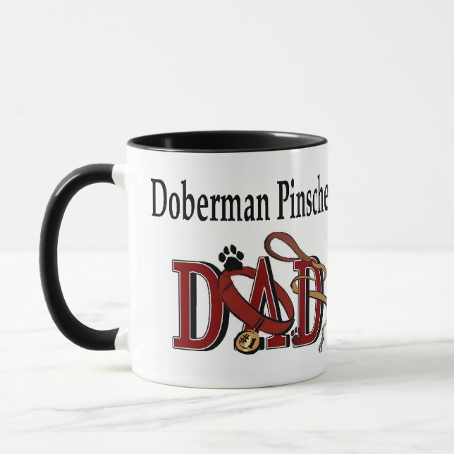 Doberman Pinscher DAD Gifts Mug (Left)