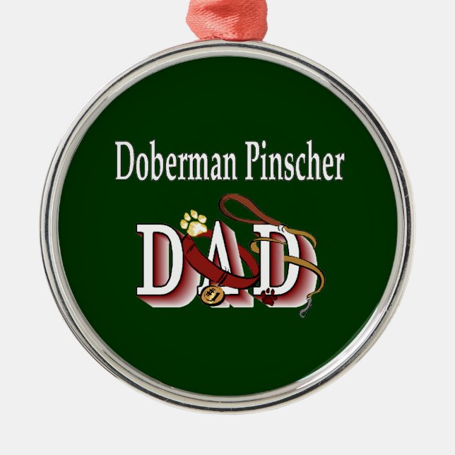 Doberman Pinscher Dad Metal Tree Decoration (Front)