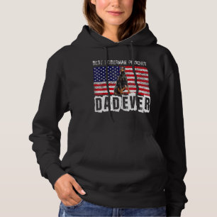 Doberman Pinscher Dad Usa American Flag Dog Owner Hoodie