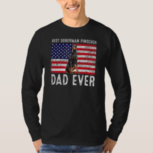 Doberman Pinscher Dad Usa American Flag Dog  Owner T-Shirt