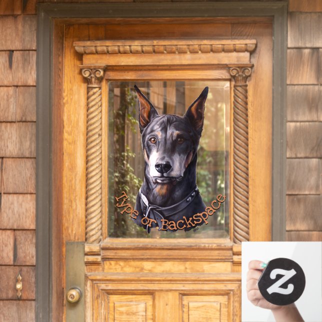 Doberman Pinscher Decal Dog Art Window Clings (Home Door)