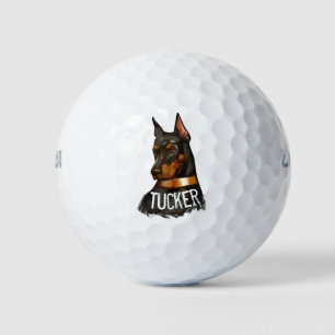 Doberman pinscher, dobie pinscher dog lover golf balls