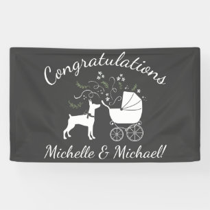 Doberman Pinscher Dog Baby Shower Banner