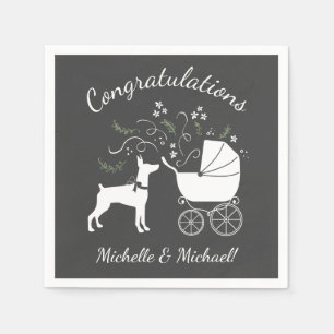 Doberman Pinscher Dog Baby Shower Napkin