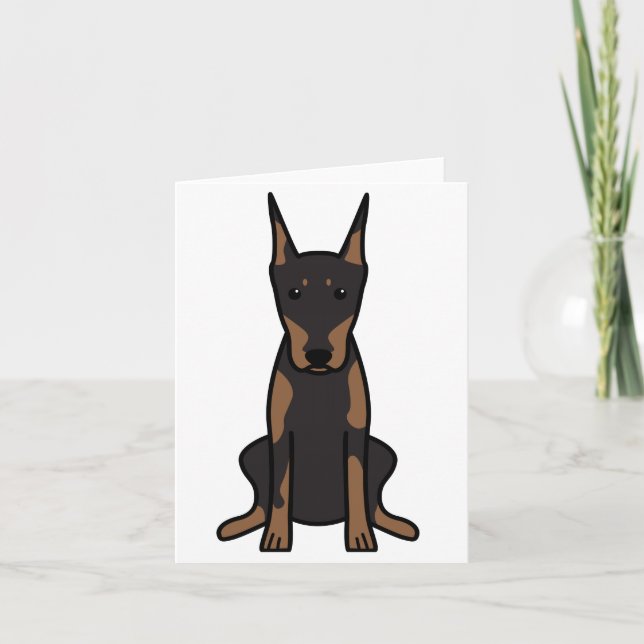Doberman Pinscher Dog Cartoon Card (Front)