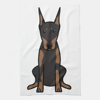 Doberman Pinscher Dog Cartoon Tea Towel