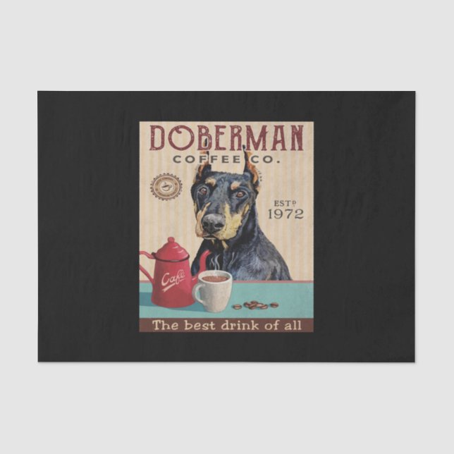 Doberman Pinscher Dog Coffee Tissue Paper (Front)