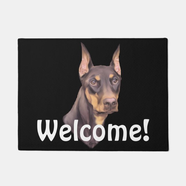 Doberman Pinscher Dog Doormat (Front)