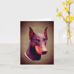Doberman Pinscher Dog Face Note Card