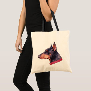 Doberman Pinscher Dog Face Tote Bag
