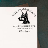 Doberman Pinscher Dog Family Name Return Address