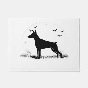 Doberman Pinscher Dog � Halloween Moon Silhouette Doormat