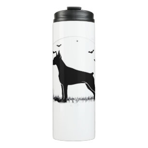 Doberman Pinscher Dog � Halloween Moon Silhouette Thermal Tumbler