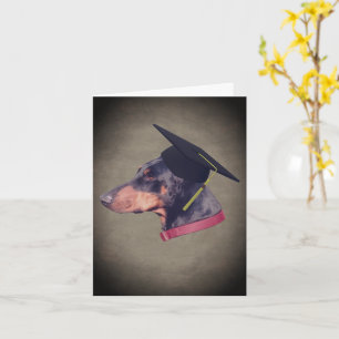 Doberman Pinscher Dog In Graduation Cap Note Card