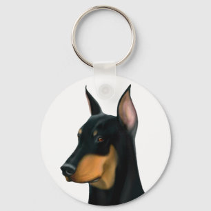 Doberman Pinscher Dog Keychain