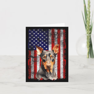 Doberman Pinscher Dog Lover Flag 4th of July Card