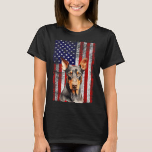 Doberman Pinscher Dog Lover Flag 4th of July T-Shirt