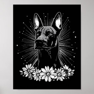 Doberman Pinscher Dog Lover Retro Style Tattoo _1  Poster
