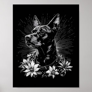Doberman Pinscher Dog Lover Retro Style Tattoo  Poster