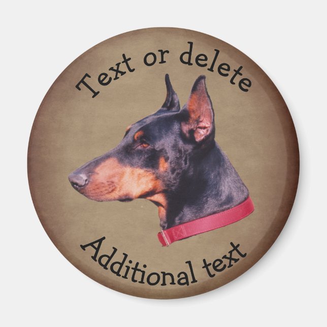 Doberman Pinscher Dog Personalized Magnet (Front)