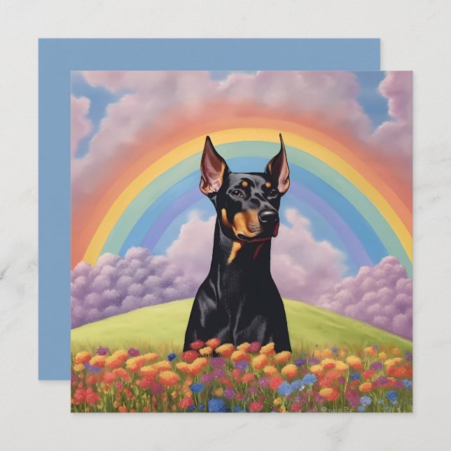 Doberman Pinscher Dog Rainbow Bridge Custom Name (Front/Back)
