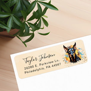 Doberman Pinscher Dog Return Address Label