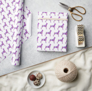 Doberman Pinscher Dog Silhouette Colour White Gift Wrapping Paper