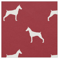 Doberman Pinscher Dog Silhouettes Red and White