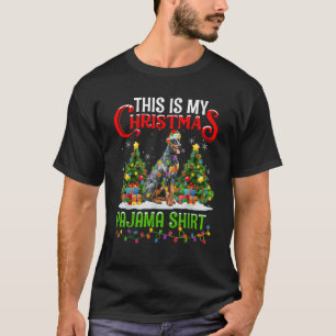 Doberman Pinscher Dog Xmas Light This Is My Christ T-Shirt