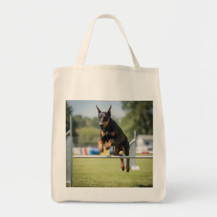 Doberman Pinscher Elegant Grocery Tote Bag
