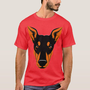 Doberman Pinscher Face Cute toon Puppy Lover T-Shirt
