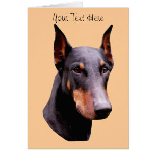 Doberman Pinscher Face Dog Card