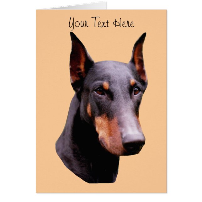 Doberman Pinscher Face Dog Card (Front)