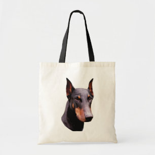 Doberman Pinscher Face Dog Tote Bag