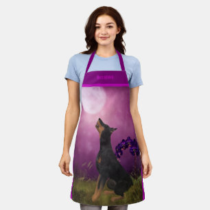Doberman Pinscher Fantasy Moon Personalised Apron