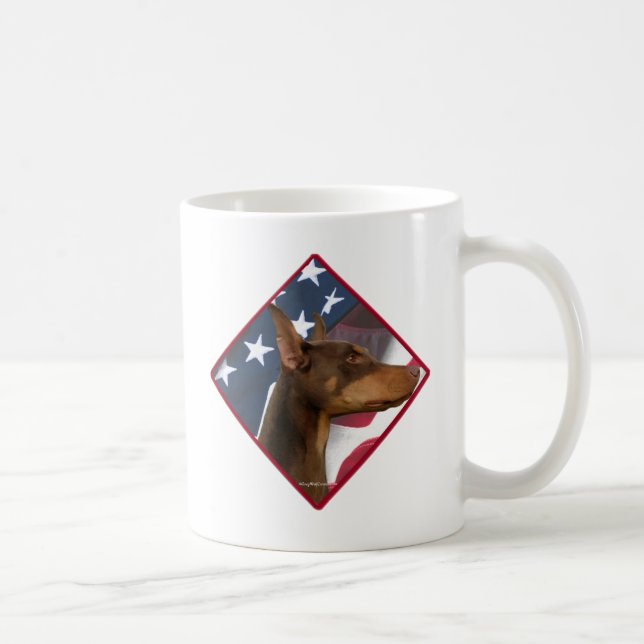 Doberman Pinscher Flag 2 Coffee Mug (Right)