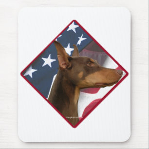 Doberman Pinscher Flag 2 Mouse Pad