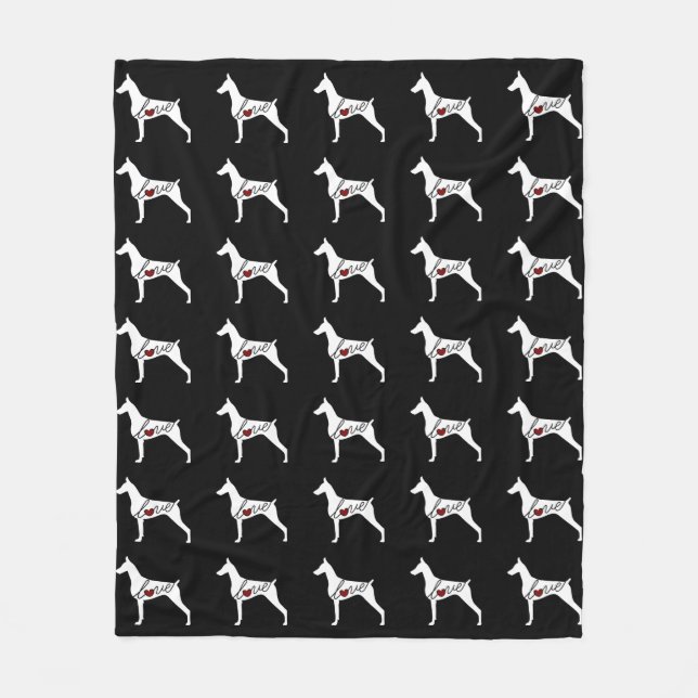Doberman Pinscher Fleece Blanket (Front)