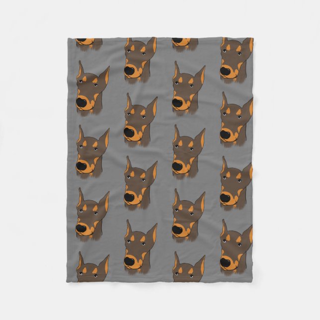 Doberman Pinscher Fleece Blanket (Front)