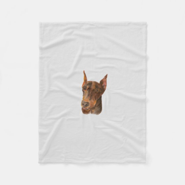 Doberman Pinscher Fleece Blanket (Front)