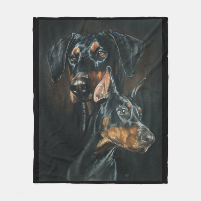 Doberman Pinscher Fleece Blanket (Front)