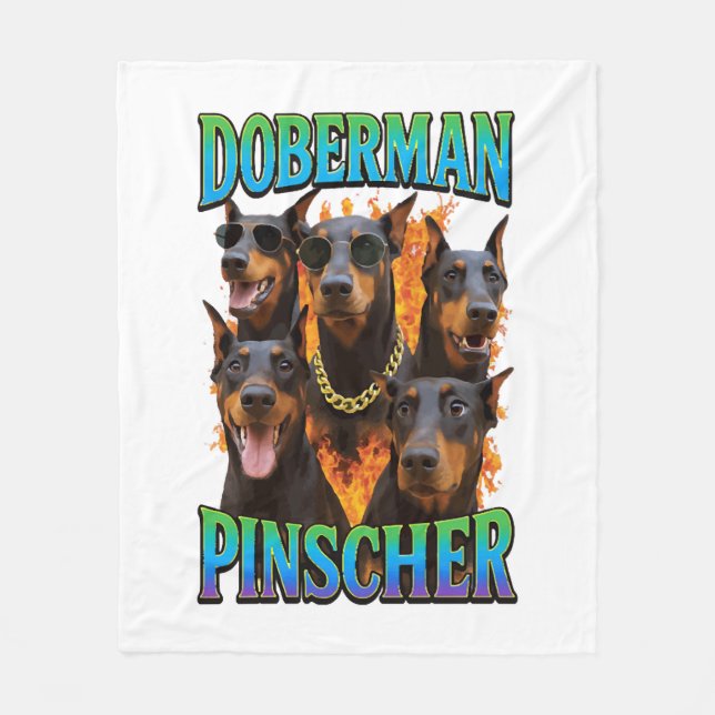 Doberman Pinscher  Fleece Blanket (Front)