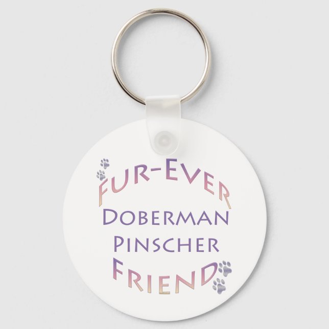 Doberman Pinscher Furever Key Ring (Front)