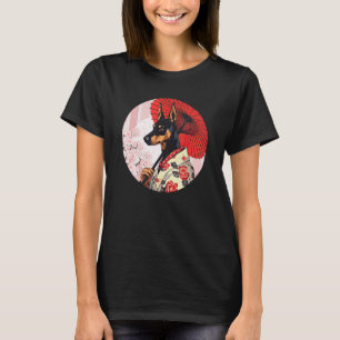 Doberman Pinscher Geisha Funny Dog Kimono T-Shirt