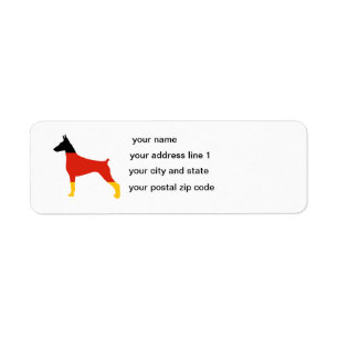 doberman pinscher germany-flag silhouette return address label