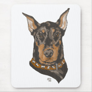 Doberman Pinscher Head Study Mouse Pad