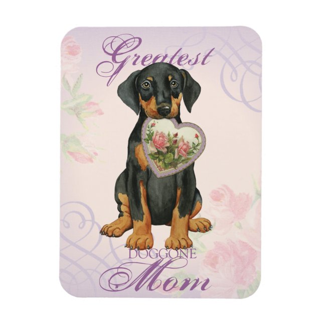 Doberman Pinscher Heart Mum Magnet (Vertical)